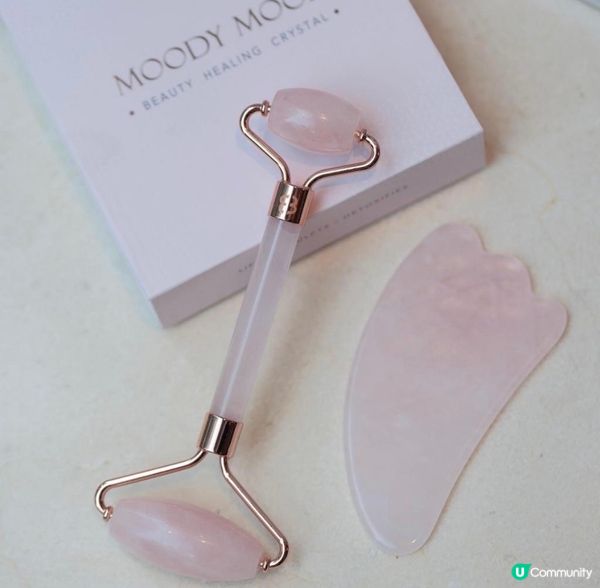 💕💞Moody Mood天然粉水晶美容按摩棒