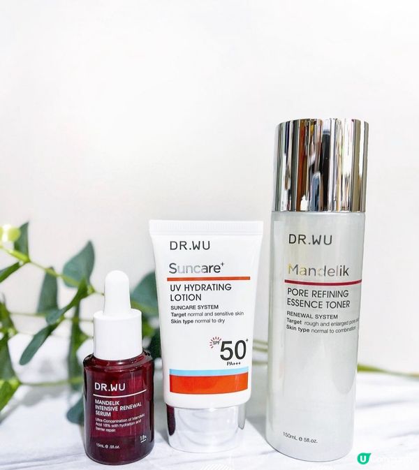 護膚好物！DR.WU杏仁酸精華+化妝水+保濕防曬