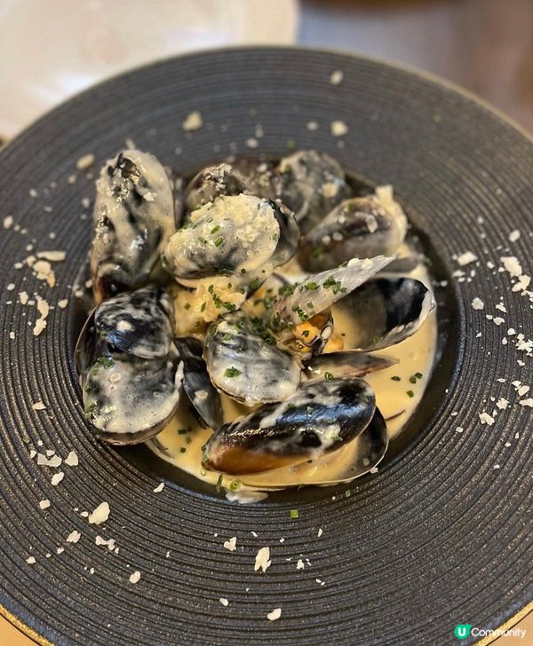 忌廉汁煮新鮮美國波士頓藍青口