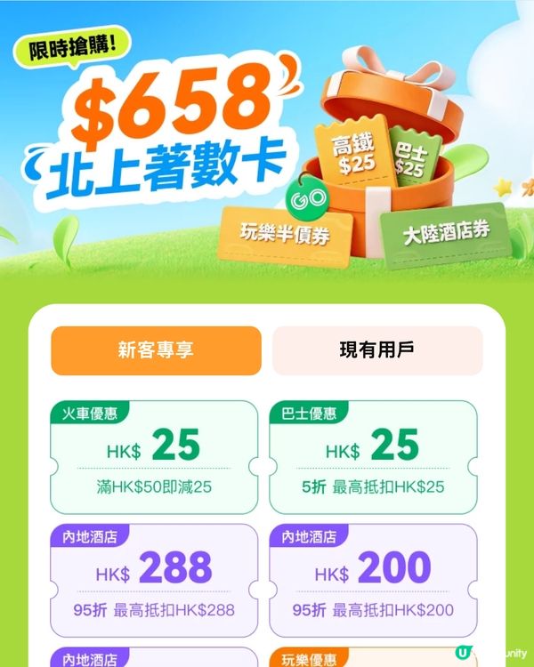 【旅行優惠】一單回本！$9.9買酒店/高鐵優惠券