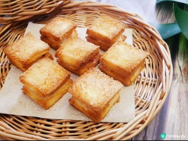 不用油健康氣炸蒜蓉蝦多士🍤