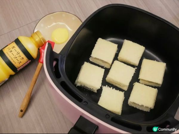 不用油健康氣炸蒜蓉蝦多士🍤