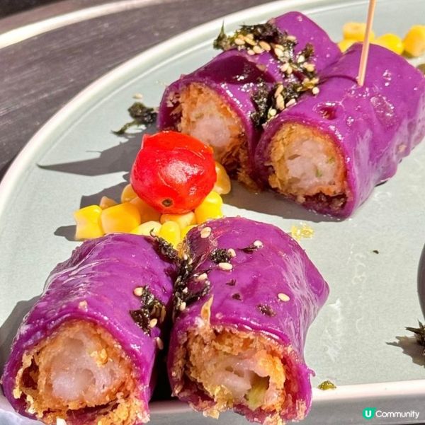 鮮蝦紫米脆皮腸·皮薄脆·蝦肉彈牙