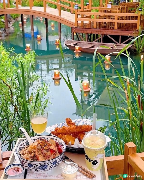 氛圍感🈵🈵水塘庭院餐廳集合空間!