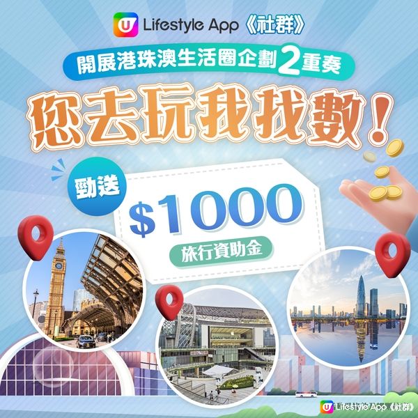 【您去玩我找數!】勁送$1000旅行資助金💰