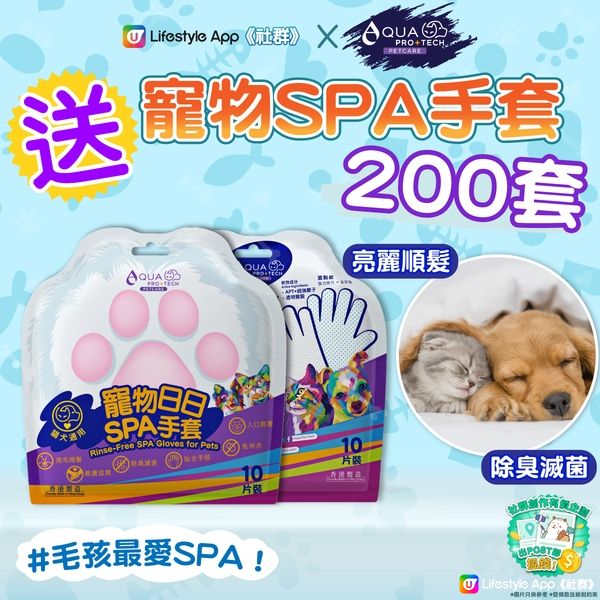 【毛孩禮物】送寵物SPA手套200套！