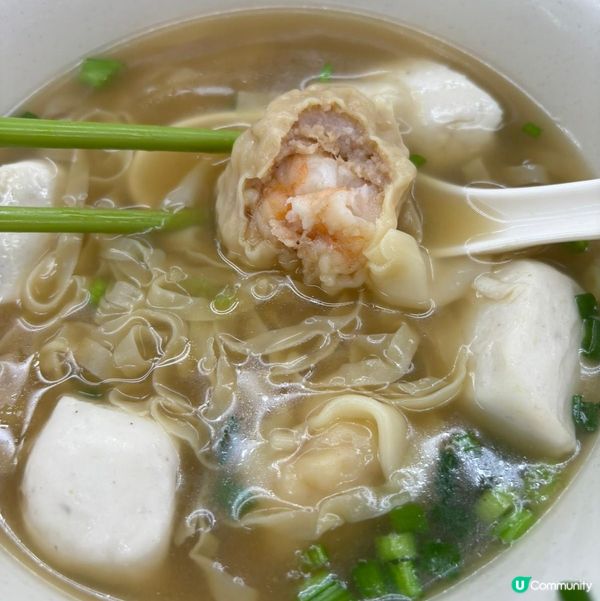 華記雲吞麵🤤！大粒蝦仁彈牙😋！