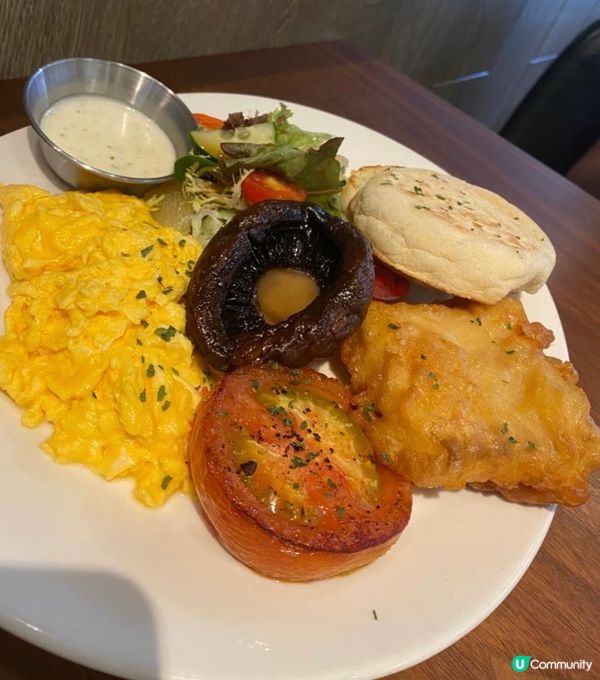 脆炸白鱈魚絕對係外邊脆魚又夠厚啖啖肉，大啡菇烤到香噴噴，再配...