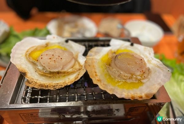 日式燒扇貝，扇貝加入牛油，味道超香濃，帆立貝亦都啖啖肉👍