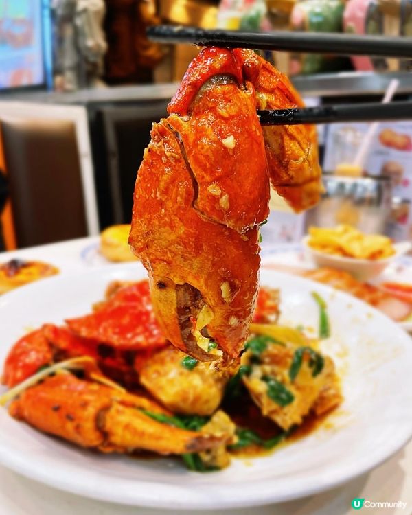 澳門茶餐廳新玩法！🦀  海鮮大肉蟹配葡撻，正呀！😋