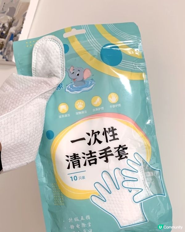 懶人必備！🧤 除塵手套，一掃即淨！