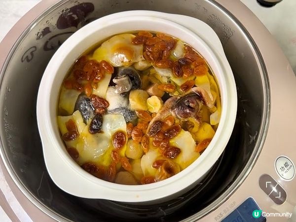 象拔蚌花膠淮山杞子燉烏雞