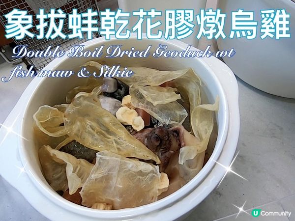 象拔蚌花膠淮山杞子燉烏雞