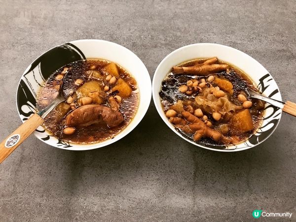 花生雞腳木瓜眉豆雪耳豬展湯