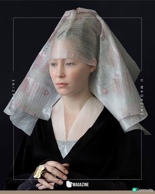 名畫裡的絲綢竟然是氣泡紙！ 荷蘭藝術家讓包裝廢料變身文藝復興油畫