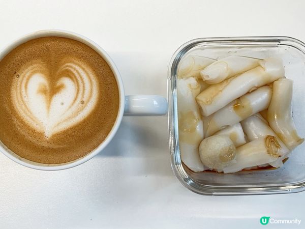 星期一早餐：燕麥奶咖啡☕️+腸粉