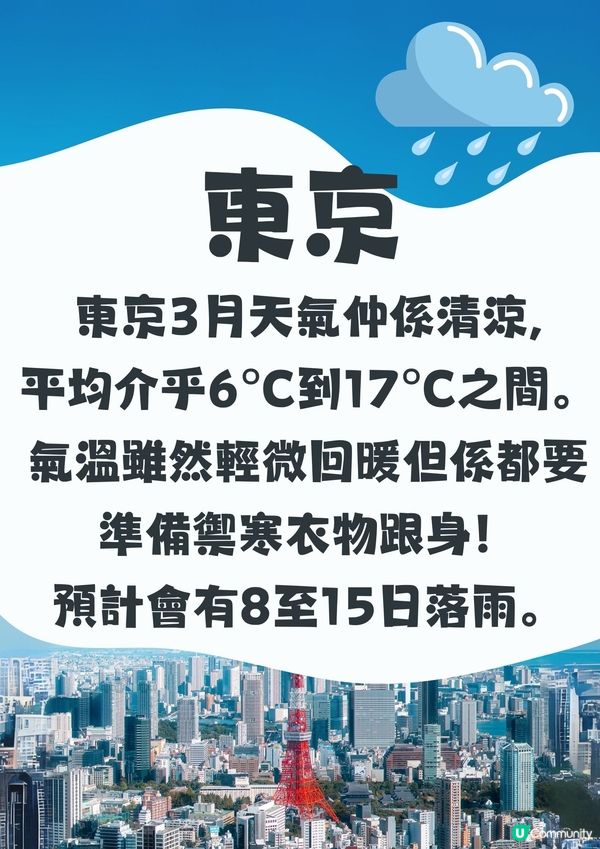 東京3月天氣附穿搭建議✨外遊必save!