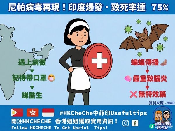 尼帕病毒再現！🇮🇳 印度爆發疫情 致死率高達 75%！🦇