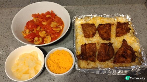 鮮茄菠蘿焗豬扒飯