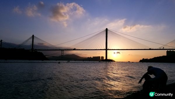 黃昏下的青馬大橋 + 港版鳥居