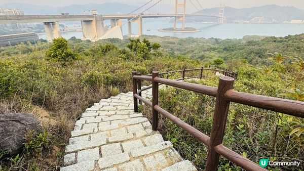 【馬灣行山】登上大嶺頭。飽覽青馬大橋、汲水門大橋和馬灣海峽一帶的景色。欣賞日落｜初級行山輕鬆路線兩小時內行完