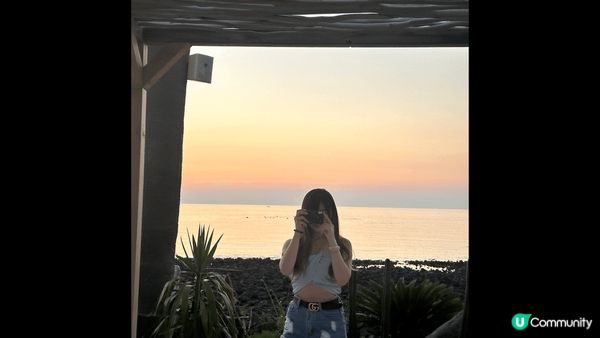 濟州島ufo Cafe門前停車位拍攝的日落，成間Cafe都好...