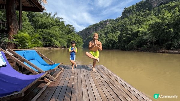 泰國北碧府的水上屋，兒子五歲的漂流挑戰，完成自信心爆棚！