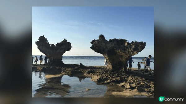 圖一）沖繩景點：古宇利海灘 - 心型岩：