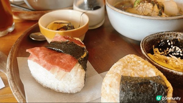 Migu Villiage餐館的飯團套餐，每樣食品都很精緻，...
