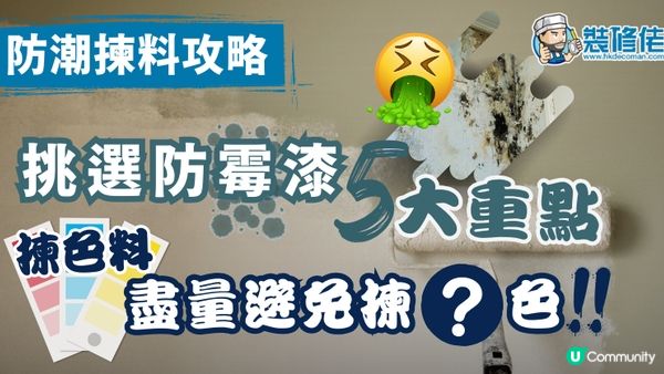 【裝修佬文章轉載】防潮揀料攻略：漆料篇 挑選防霉漆5大重點 原來顏色都會影響防潮效果!? 色料盡量避免揀咩色?
