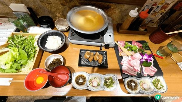 沖繩美食: 阿古豬涮涮鍋, 火鍋湯底清甜, 店舖主要用沖繩產...