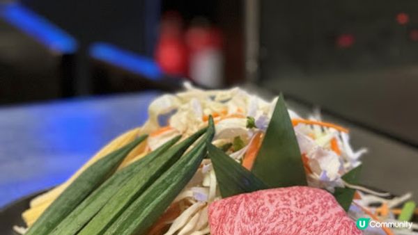 誘人油花。宮崎A5和牛御膳