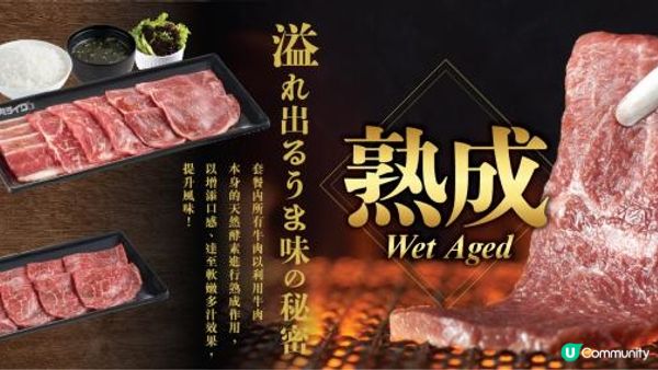$98起食到熟成和牛？！源自東京一人燒肉名店「燒肉LIKE」全新推出「熟成澳洲和牛肩柳套餐」Let's Get Wet with 熟成牛！