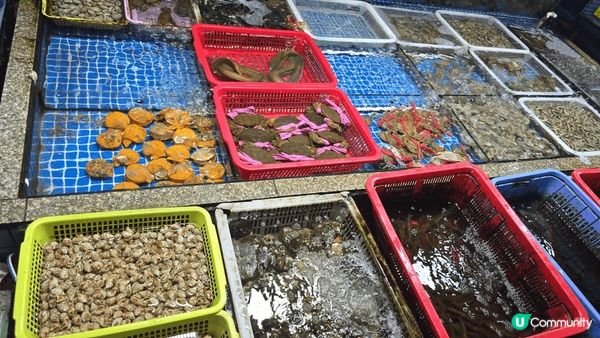 惠州市霞涌海鮮市場！海鮮款式十分多價錢平夠新鮮。！
