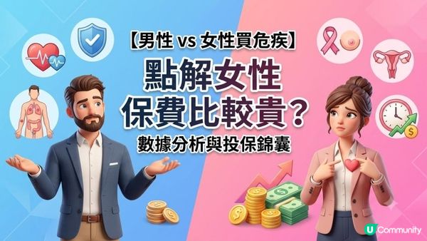 【男性 vs 女性買危疾】點解女性保費比較貴？