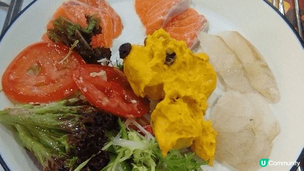 韓式醬油蟹蝦，蝦，忌廉酥皮湯，什錦沙律