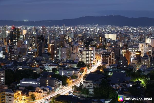 通天閣上看日落，夜景