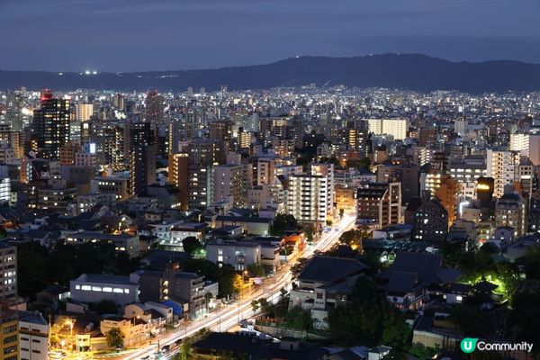 通天閣上看日落，夜景