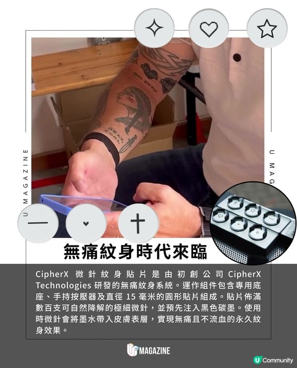 無痛微針紋身貼誕生！15分鐘完成！無痛無血＋永久性                                                    
