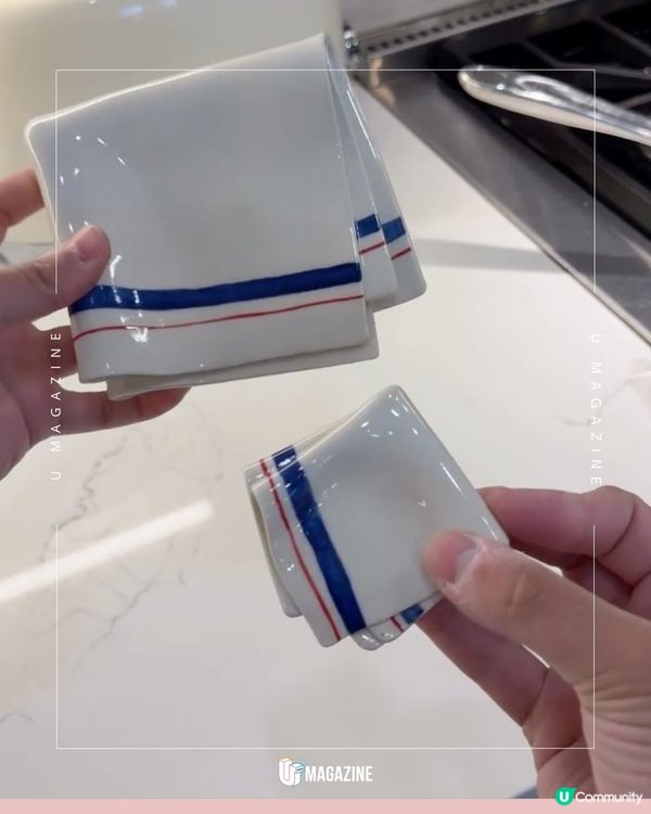 超逼真「抹布造型」陶瓷匙羹托｜ 純手工製作！一上架就全部賣光                                                    