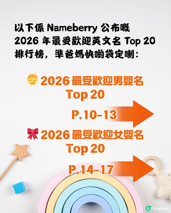 2026 BB英文名排行榜出爐👦 Jayden 竟然係「悲劇名」⁉️