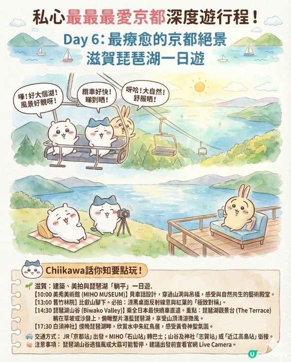 AI生成Chiikawa京都行程全攻略！i人的漫活療愈京都深度遊終極懶人包?!😏 Save低就可以直接出發京都！🌤️🎍🍃