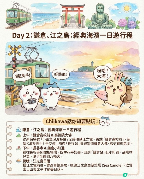 AI生成Chiikawa東京行程全攻略！日本初體驗必去景點終極懶人包?!😏 第一次去日本必去嘅東京景點！🌤️