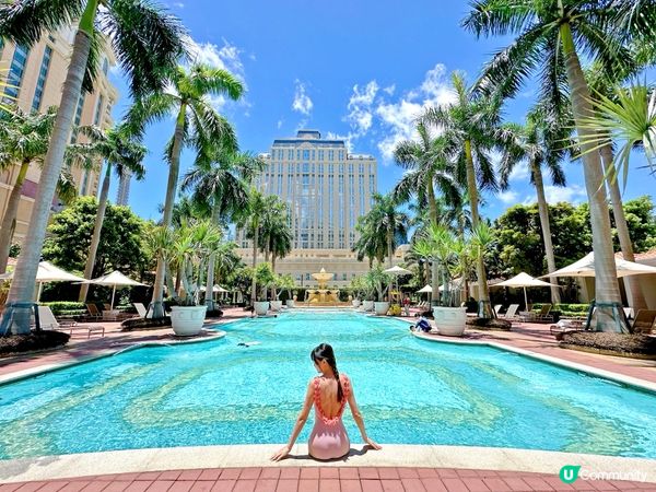 威尼斯人酒店嘅泳池真係好靚！素顏都忍唔住影返張相！