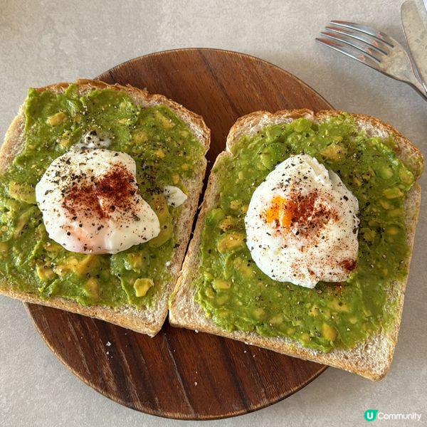 🥑自家製牛油果流心蛋早餐🍳