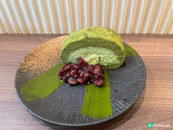 抹茶紅豆麻薯卷