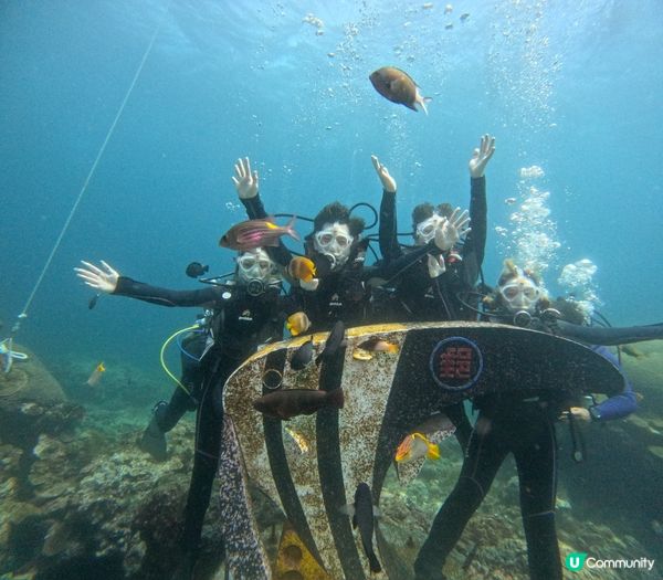 與朋友綠島潛水之旅 風景很美 好多魚魚 一望無際的海景