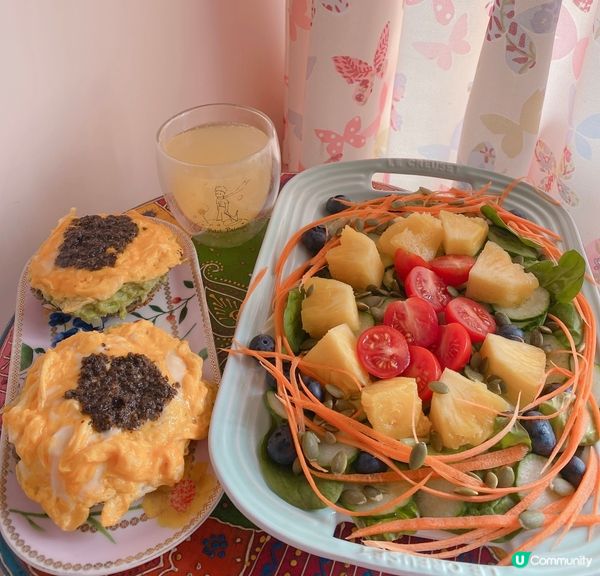 食個滿滿自家製早餐 ！黑松露醬沙蛋配牛油果🥑洋蔥醬 matc...