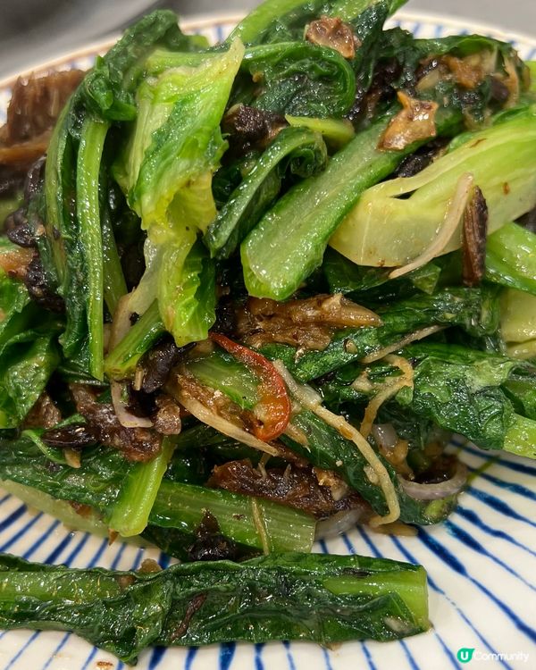 自家制～豆鼓鯪魚炒油麥菜