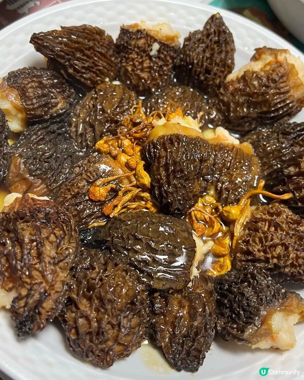 自家制～ 羊肚菌釀蝦膠